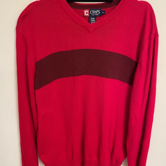 Women’s Chaps Red Sweater Size M - Picture 3 of 4
